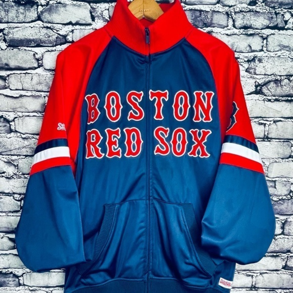 BOSTON REDSOX STICHES‎ MEN'S FULL ZIP EMBROIDERED JACKET SIZE M